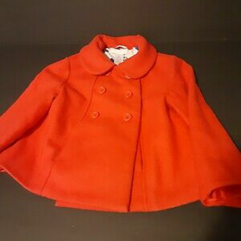 Janie & Jack Red Wool Blend Girl's Jacket Sz. 2-3